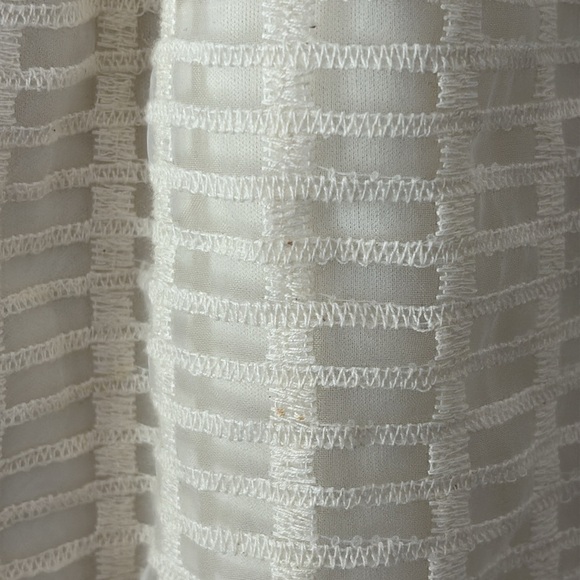 Maeve Anthropologie Cream Overlay Weave Dress Short Sleeve Size M - Picture 7 of 14